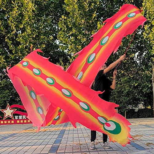 Spinndrachen Poi,. Chinesischer fließender Drachenbandtanz mit Ball, Seidenschüttel-Poi-Wurfstreamer-Set for den Außenbereich, leichter rhythmischer Tänzer mit sich drehendem Drachenkörper(Style1,6 m/ von GeOinQL