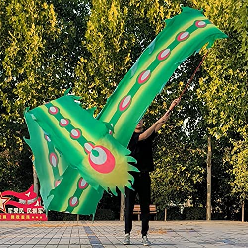 Spinndrachen Poi,. Chinesischer fließender Drachenbandtanz mit Ball, Seidenschüttel-Poi-Wurfstreamer-Set for den Außenbereich, leichter rhythmischer Tänzer mit sich drehendem Drachenkörper(Style5,6 m/ von GeOinQL