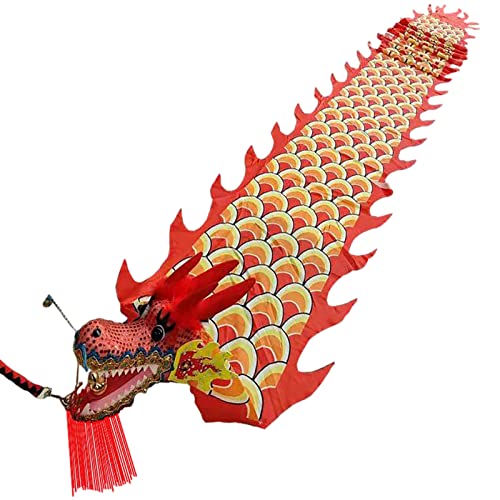 Spinndrachen Poi,. Drachenkörper-Band-Streamer-Set, fließendes Poi aus Seide for Spielen auf dem Rasen, drehender Drachentanz for Sport for ältere Menschen, traditionelle chinesische Bänder for Fitnes von GeOinQL