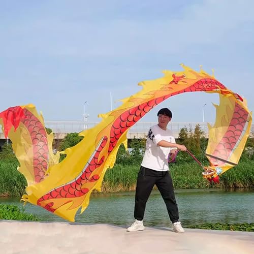 Spinndrachen Poi,. Dragon Poi Chinesisches Jonglierband mit Drachenschuppen, Rhythmisches Flow-Spielzeug for 3D-Tänzer, Performance-Set mit Fitness-Streamer-Bändern, schleuderndes buntes Dragon Poi(Ye von GeOinQL