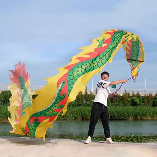 Spinndrachen Poi,. Dragon Poi Chinesisches Jonglierband mit Drachenschuppen, Rhythmisches Flow-Spielzeug for 3D-Tänzer, Performance-Set mit Fitness-Streamer-Bändern, schleuderndes buntes Dragon Poi(Ye von GeOinQL