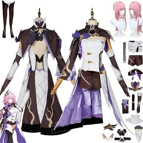 GeRRiT Honkai Star Anime Elysia Cosplay Kostüm Honkai Impact 3 Spiel Kleid Uniform Zubehör Anzug Halloween Outfit Uniform Komplettset Kostüm für Unisex Erwachsene von GeRRiT