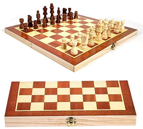 Schachspiel aus Holz, internationales, faltbares Schachspiel, Schach, tragbares Reisespiel, Schachbrett, handgeschnitztes Schach, Schachspiel, interessant von GeRRiT