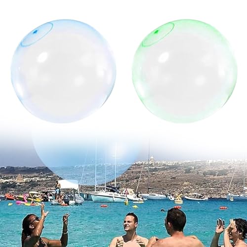 2 StücK Aufblasbarer Reißfester Bubble Ball Große Wasserblasenball Wasserball Aufblasbarer Reissfester Strandgartenball Gummiball für Partys im Freien (Large Size 70 cm) von Geaanen