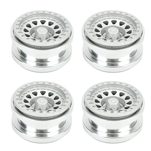 Gearwell 4 Stück 2,9-Zoll-Radnabe 12-Loch-Radnabe aus Aluminiumlegierung für AXAIL SCX6 1/6 RC-Auto AluminiumlegierungDrift-Reifennabe für RC-Autoreifen (Silver) von Gearwell