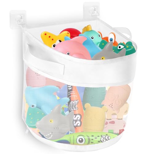 Badewannenspielzeug Aufbewahrung,Badespielzeug-Netz,Badespielzeug Aufbewahrung,Babybett Organizer,Wannenablage,Badewannenspielzeug Mesh Tasche.Ideal für das Aufbewahrung Badezimmer der Familie. von Gebrazy