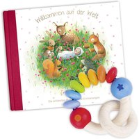 Baby Geschenke-Set, Erinnerungsbuch + Greifling, 2-tlg. von Geburtstagsfee