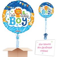 Ballon per Post Baby Boy verkünden u. gratulieren Karte, Band, Gewicht von Geburtstagsfee