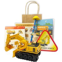 Baustelle Geschenkset, 7-tlg. mit Baggerauto, Sticker, Tattoos uvm. von Geburtstagsfee