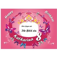 Fototorten Auflage Prinzessin eckig mit Name &amp; Alter, Material wählbar, ZA5 von Geburtstagsfee