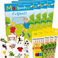 Fußball-Malbuch Mitgebselset, 24-teilig für 8 Kids von Geburtstagsfee