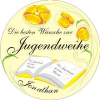 Jugendweihe Tortenbild mit Vorname  – rund, E16 von Geburtstagsfee