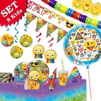 Mottoset Emoji XL, für 8 Kids, 92 tlg von Geburtstagsfee