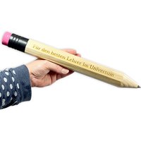 Personalisierter XXL Bleistift mit Gravur Namen & Wunschtext, z.B. als Lehrer Geschenk von Geburtstagsfee