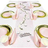 Tischdekoset Herzlichen Glückwunsch Rosa-Gold, 10 Gäste, 57-tlg. Tischdekoset Herzlichen Glückwunsch Rosa-Gold, 10 Gäste, 57-tlg. von Geburtstagsfee