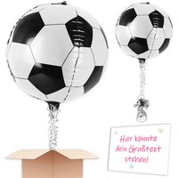 XL Fußball-Folienballon versenden, Ø 40cm inkl. Helium, Bänder, Gewicht von Geburtstagsfee