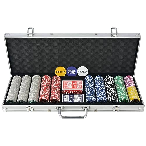 Gecheer Poker Set mit 500 Laserchips Aluminium von Gecheer