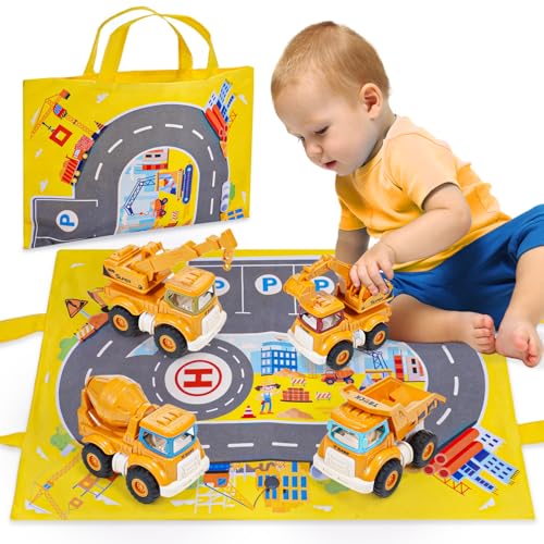 Geebiiny Bagger Spielzeug ab 1 2 3 Jahre Junge, Baby Spielzeug 1 Jahr Geschenk 1 2 Jahre Junge Kinderspielzeug ab 1 2 3 Jahre 1. Geburtstag Junge Sandspielzeug Auot Spielzeug 1 2 Jahre Aufziehauto von Geebiiny