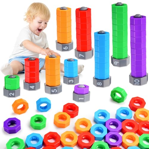 Geebiiny Steckspiel ab 1 2 Jahre, Stapelspiel Stapelturm Baby Spielzeug 1 Jahr Montessori Spielzeug Stapelbecher Baby Motorikspielzeug ab 1 2 3 Jahre Stapelwürfel Geschenk 1 2 3 Jahre Junge Mädchen von Geebiiny