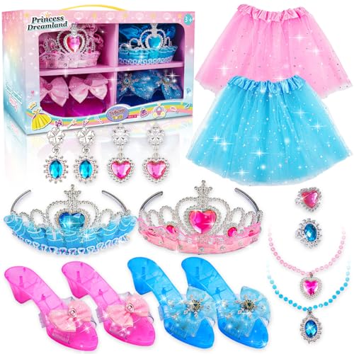 Geschenk Mädchen 2 3 4 5 6 Jahre, Prinzessin Kleid Mädchen Spielzeug ab 3-7 Jahre Mädchen Geburtstagsgeschenk Geschenke für Mädchen Prinzessin Schuhe Mädchen Kostüm Weihnachten Geschenke für Kinder von Geebiiny