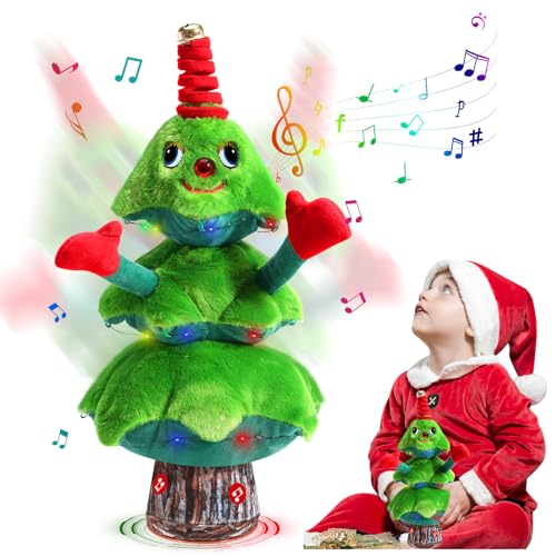 Geegear Weihnachtsbaum Kuscheltiere 14 Zoll Singender und Tanzender Plüsch Weihnachtsbaum Stofftiere Musik Plüschtiere Plüschpuppe Spielzeug Weihnachten Dekoration Home Deko Kinder Spielzeug Geschenk von Geegear