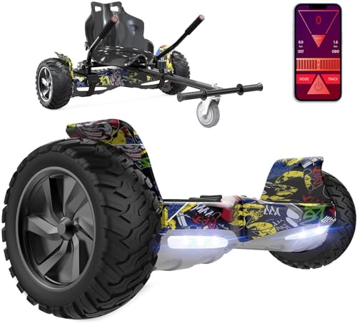 GeekMe Hoverboards mit sitz,8.5" All-Terrain mit leistungsstarkem Motor APP Bluetooth eingebaut + Hoverkart Zubehör für s Hoverboards von GeekMe