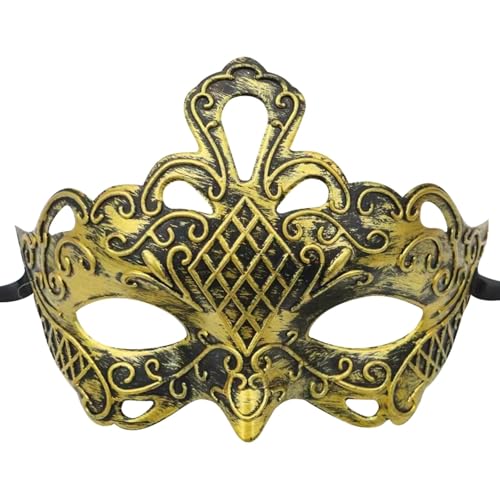 Gefomuofe Maskerade Maske Herren Karneval-Maske Handgefertigte Venezianische Maske Maskerade Augenmaske Römisch Griechisch Herren Venezianische Karneval Fasching Halloween Cosplay Kostüm von Gefomuofe