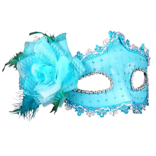 Gefomuofe Venezianische Maske Damen Blumenmaske Karneval-Maske Karneval Dekorationen Venezianische Masken Strass Metall Filigrane venezianische Maske Venedigmaske Federmaske von Gefomuofe