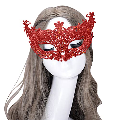 Gefomuofe Venezianische Maske Damen Fasching Verkleidung Masquerade Mask Schwarze Federmaske Rabenmaske Strass Metall Filigrane venezianische Maske Venedigmaske Federmaske Maskenball Karneval von Gefomuofe