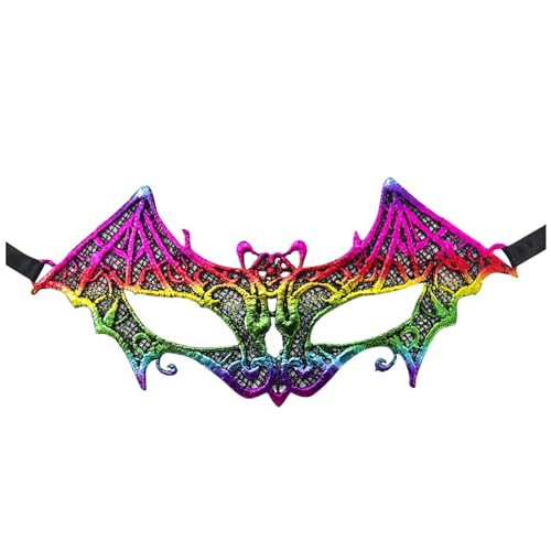 Gefomuofe Venezianische Maske Damen Herren Fasching Verkleidung Masquerade Mask Bunte Federmaske Rabenmaske Vintage Antike Masken Augenmaske Retro Halloween Kostüm Kleid Dekoration Zubehör von Gefomuofe