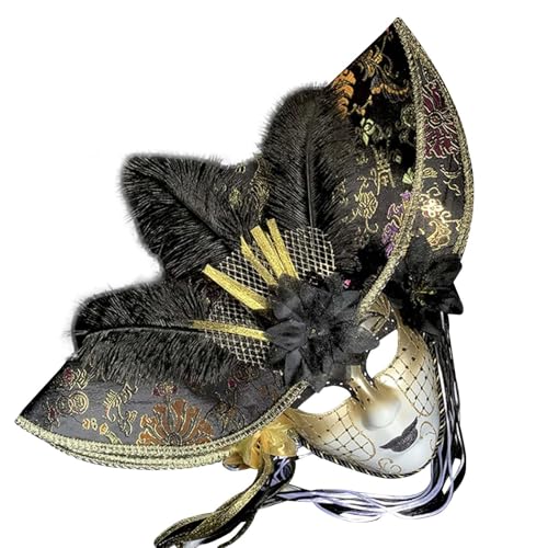 Gefomuofe Venezianische Maske Damen Herren Fasching Verkleidung Masquerade Mask Karneval Dekorationen Venezianische Masken Römisch Griechisch Herren Venezianische Halloween Kostüm von Gefomuofe