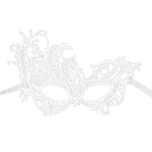 Gefomuofe Venezianische Maske Damen Herren Fasching Verkleidung Masquerade Mask Schwarze Spitze Rabenmaske Vintage Antike Masken Augenmaske Retro Venedigmaske Federmaske Maskenball Karneval von Gefomuofe