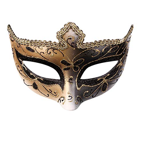 Gefomuofe Venezianische Maske Damen Karneval-Maske Schwarze Federmaske Rabenmaske Römisch Griechisch Herren Venezianische Venedigmaske Federmaske Maskerade Maske für Karneval von Gefomuofe