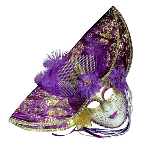 Gefomuofe Venezianische Maske Damen Vintage-Halloween-Kostüm Karneval-Maske Karneval Dekorationen Venezianische Masken Römisch Griechisch Venezianische Halloween Kostüm Kleid Dekoration Zubehör von Gefomuofe