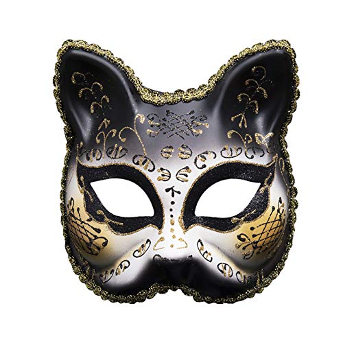 Gefomuofe Venezianische Maske Damen Vintage-Halloween-Kostüm Karneval-Maske Karneval Dekorationen Venezianische Masken Strass Metall Filigrane venezianische Maske Karneval Fasching von Gefomuofe