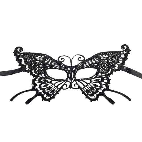 Gefomuofe Venezianischen Masquerade Maske Fasching Verkleidung Masquerade Mask Schwarze Spitze Rabenmaske Vintage Antike Masken Augenmaske Retro Augenmaske Maskerade Maske für Karneval von Gefomuofe