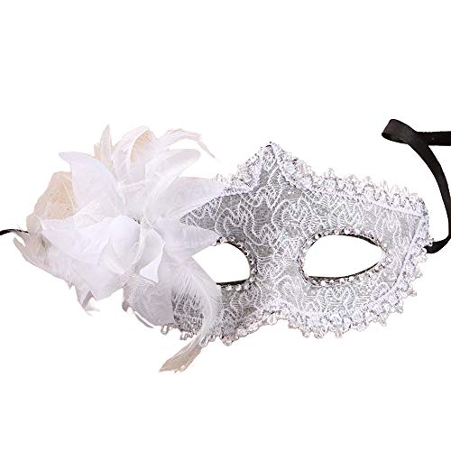 Gefomuofe Venezianischen Masquerade Maske Fasching Verkleidung Masquerade Mask Schwarze Spitze Rabenmaske Vintage Antike Masken Augenmaske Retro Augenmaske Venezianisch für Maskerade von Gefomuofe