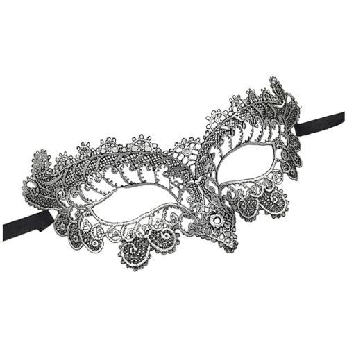 Gefomuofe Venezianischen Masquerade Maske Weihnachten Ball Maske Karneval-Maske Spitze Rabenmaske Strass Metall Filigrane venezianische Maske Venedigmaske Federmaske Maskenball Karneval von Gefomuofe