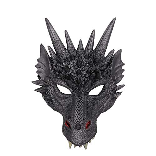 Halloween Drachen Gesichtsmaske 3D Drachen Kopf Gesichtsmaske Mythos Scary Tier für Kinder Jungen Mädchen Halloween Party Karneval von Gefomuofe