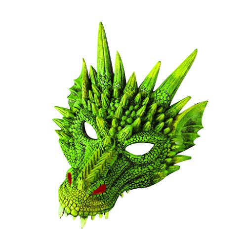 Halloween Drachen Gesichtsmaske 3D Drachen Kopf Gesichtsmaske Mythos Scary Tier für Kinder Jungen Mädchen Halloween Party Karneval von Gefomuofe