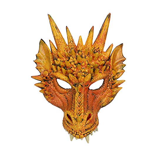 Halloween Drachen Gesichtsmaske 3D Drachen Kopf Gesichtsmaske Mythos Scary Tier für Kinder Jungen Mädchen Halloween Party Karneval von Gefomuofe