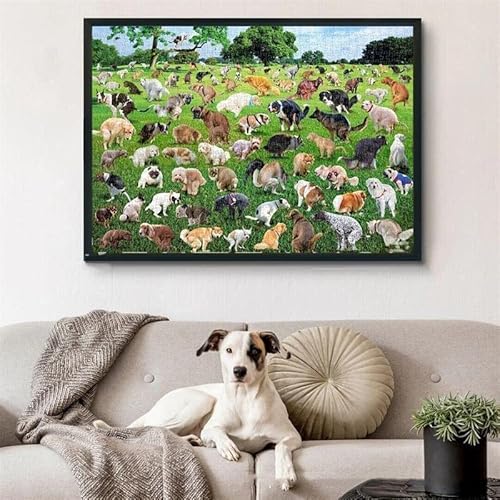 Dogs Pooping Jigsaw Puzzle Jumbo Pet Puppy Animal 1000 Stücke lustige Stressabbau Puzzles Puzzle lustiges Geschenk Hund Puzzle für Erwachsene (1000STK) von Gehanico