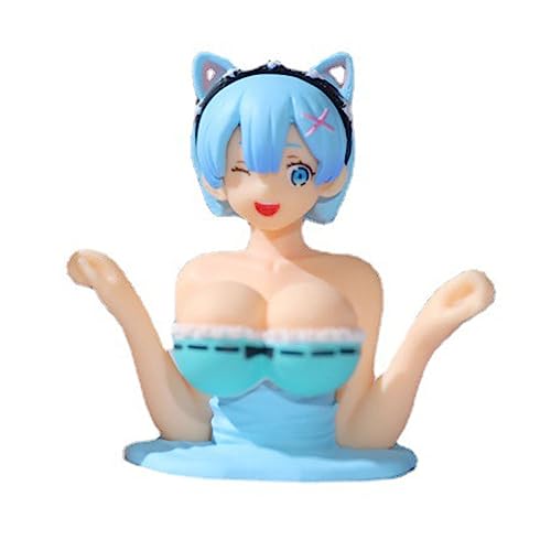 Gehanico Chest Shaking Ornaments Mädchen Modell Statue 2 pcs Anime Figur Anime Ornamente Kawaii Spielzeug im Auto Haus Desktop Dekoration Ornamente Sammlung (Katzenohren) von Gehanico