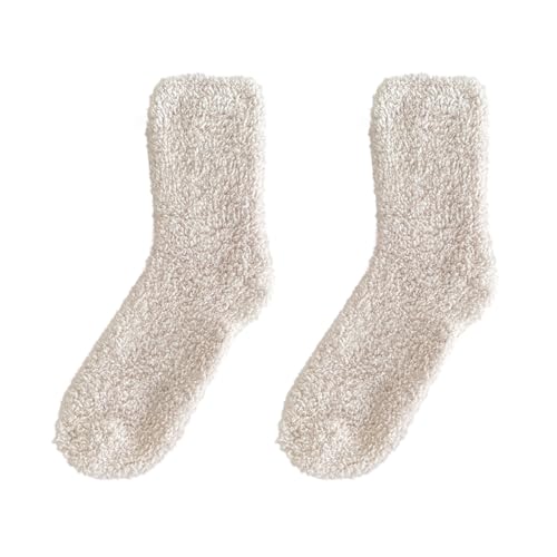 Gehanico Kuschelsocken Warme Flauschige Damen Socken Bettsocken Wintersocken für Winter Plüschsocken (Khaki) von Gehanico