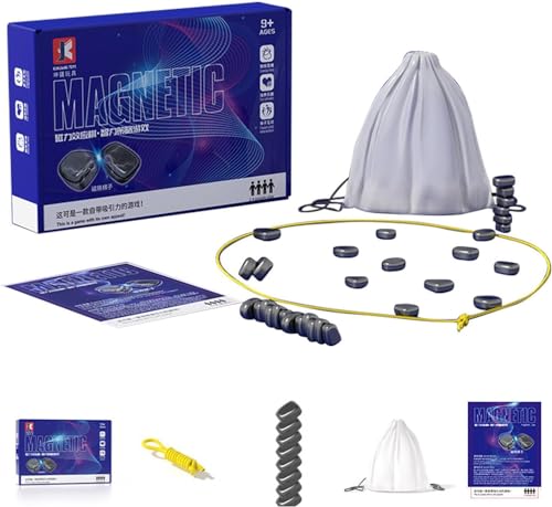 Gehanico Magnetisches Schachspiel Tisch Magnetspiel Schach Brettspiel Magnetisches Stein Brettspiel mit Magnetischer Wirkung Schach-Set Pädagogisches Partyzubehör für Familientreffen (B) von Gehanico