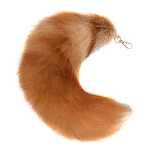 Gehanico Schwanz Flauschiges Fell Schlüsselanhänger Fuchsschwanz Schlüsselanhänger Cosplay Schwänze Charm Zubehör Super riesig und flauschig (A) von Gehanico