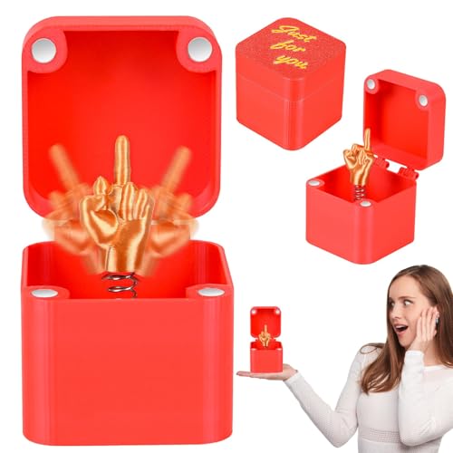 Mittelfinger Box Gift Box Mittelfinger Prank Geschenk für Erwachsene Büro und Wohnkultur Fun Prank Gift Valentinstag (Rot) von Gehanico