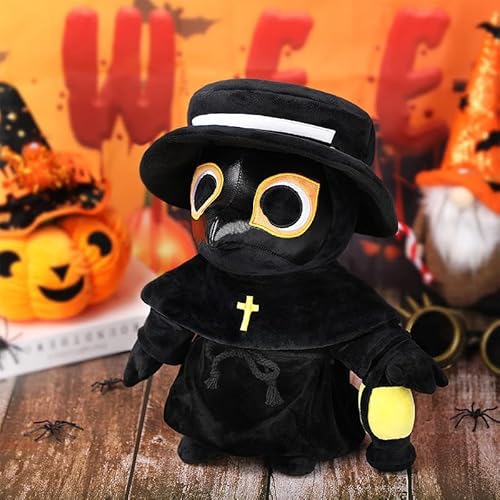 Plush Toy Pest Arzt Plüschtier, 35cm Gruselige süße gefüllte Plüschkissenpuppe weiches Flauschiges Halloween Umarmungskissen von Gehanico