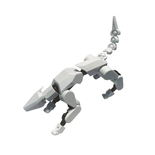 T13 Action Figure Dog 3D Printed Multi-Jointed Movable Actionfiguren Beweglich Roboter Hund Desktop Dekorationen Enthusiast des 3D-Drucks Geschenke für Kinder (Weiß) von Gehanico