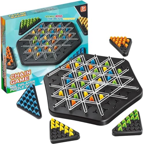 Triggle Game lustiges Triggles-Spiel, interaktives Steckspiel | Dreiecksschachbrettspiel Strategie-Steckbrettspiel für Familienfeiern mit Kindern und Erwachsenen Klassische Desktop-Brettspiele (2stk) von Gehanico